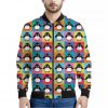 Cute Colorful Penguin Pattern Print Bomber Jacket
