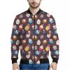 Cute Cupcake Pattern Print Bomber Jacket