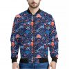 Cute Dino Leaves And Flowers Print Bomber Jacket