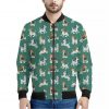 Cute Jack Russell Terrier Pattern Print Bomber Jacket