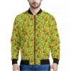 Cute Kiwi Pattern Print Bomber Jacket