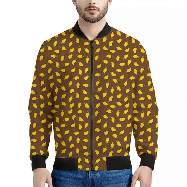 Cute Mango Pattern Print Bomber Jacket