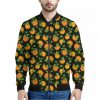 Cute Pumpkin Pattern Print Bomber Jacket