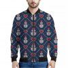 Cute Snowman Knitted Pattern Print Bomber Jacket