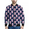 Cute Snowman Pattern Print Bomber Jacket