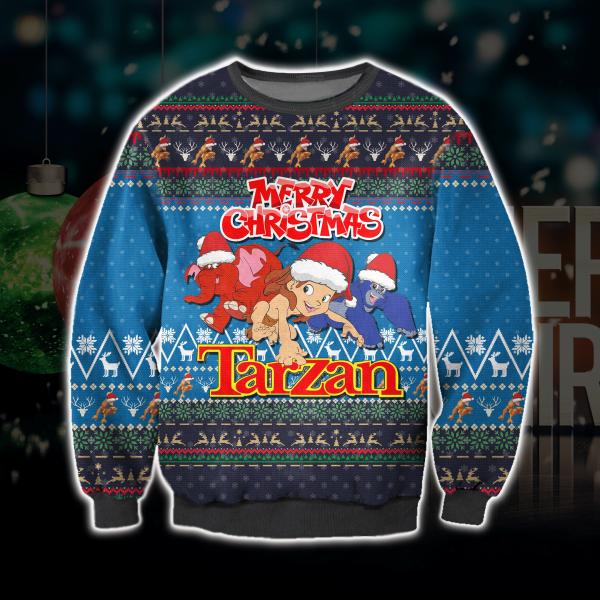 Cute Tarzan 3D All Over Printed Ugly Christmas Sweatshirt