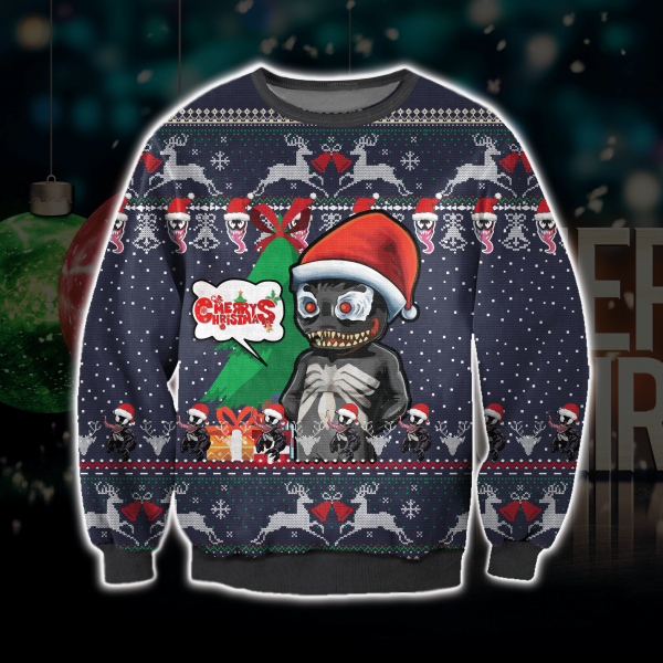 Cute Venom 3D All Over Printed Ugly Christmas Sweatshirt