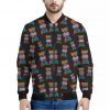 DNA Strands Pattern Print Bomber Jacket