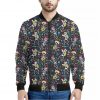 Day Of The Dead Mariachi Skeletons Print Bomber Jacket