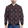 Day Of The Dead Sugar Skull Print Bomber Jacket