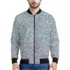 Diamond Glitter Texture Print Bomber Jacket