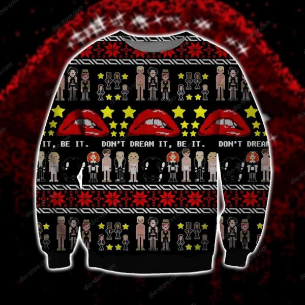Don'T Dream It Be It Knitting Pattern 3D Print Ugly Christmas Sweatshirt