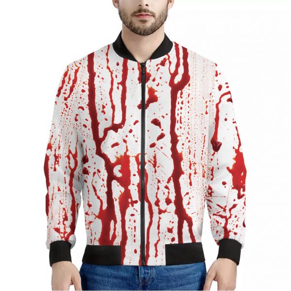 Dripping Blood Print Bomber Jacket