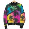 EDM Beach Palm Tree Pattern Print Bomber Jacket