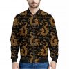 Eastern Dragon Pattern Print Bomber Jacket