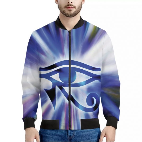 Egyptian Eye Of Horus Print Bomber Jacket