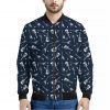 Electric Guitar Pattern Print Bomber Jacket