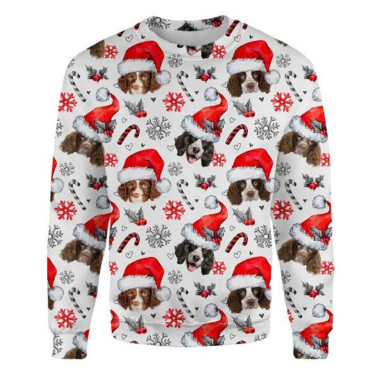 English Springer Spaniel Xmas Decor Ugly Christmas Sweatshirt Animal Dog Cat Sweater Unisex