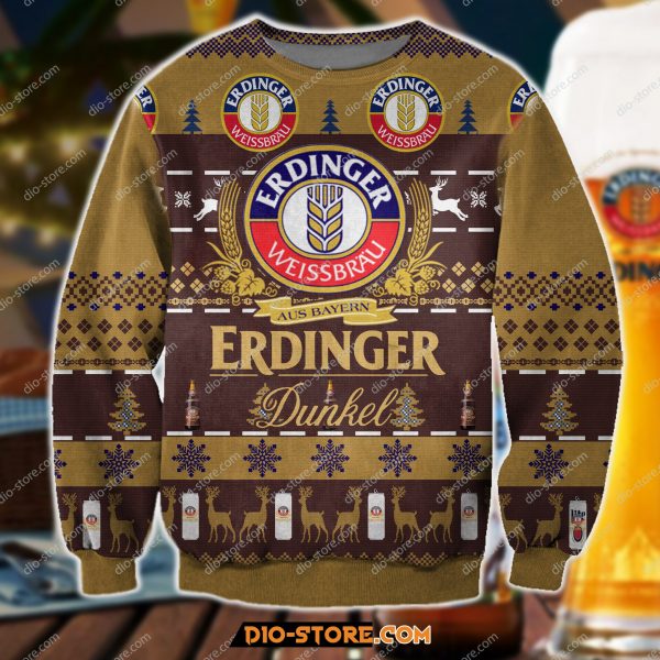 Erdinger Dunkel Knitting Pattern 3D Print Ugly Christmas Sweatshirt