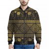 Ethnic Thai Elephant Pattern Print Bomber Jacket