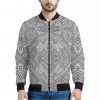 Ethnic Zentangle Pattern Print Bomber Jacket