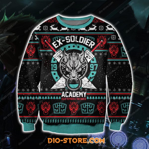 Ex-Soldier Final Fantasy 3D Print Ugly Christmas Sweatshirt