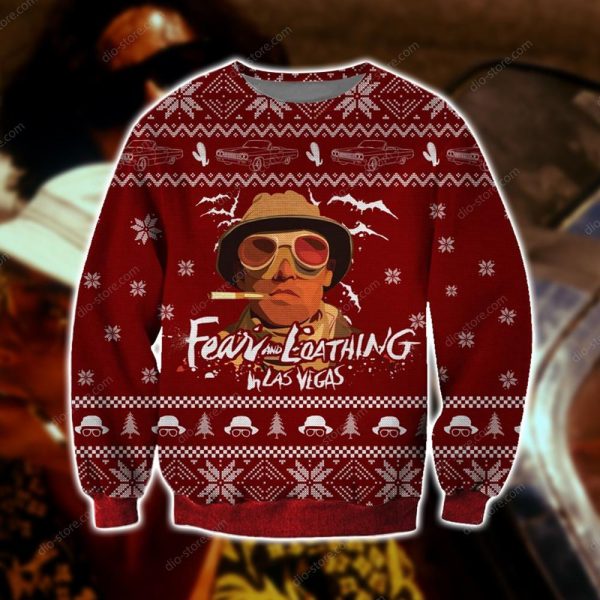 Fear And Loathing In Lvs Knitting Pattern 3D Print Ugly Christmas Sweatshirt