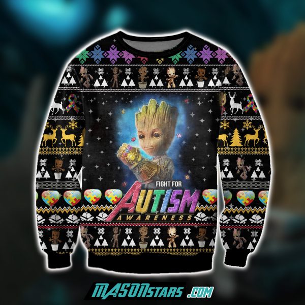 Fight For Autism Awareness 3D Print Ugly Sweatshirt