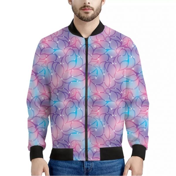 Floral Sparkle Print Bomber Jacket