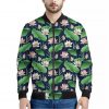 Flower And Leaf Lotus Pattern Print Bomber Jacket