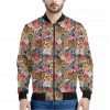 Flower And Tiger Pattern Print Bomber Jacket