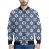 Flower Denim Jeans Pattern Print Bomber Jacket