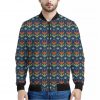Flower Knitted Pattern Print Bomber Jacket