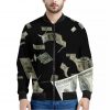 Flying US Dollar Print Bomber Jacket
