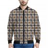 Four Jacks Playing Cards Pattern Print Bomber Jacket