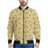 Frangipani Flower Pattern Print Bomber Jacket
