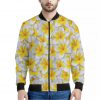 Frangipani Flower Print Bomber Jacket