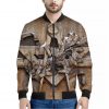 Freemasonry Emblem Print Bomber Jacket