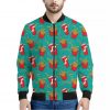 French Fries And Cola Pattern Print Bomber Jacket