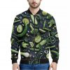 Fresh Green Fruit And Vegetables Print Bomber Jacket
