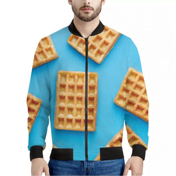 Fresh Waffles Print Bomber Jacket