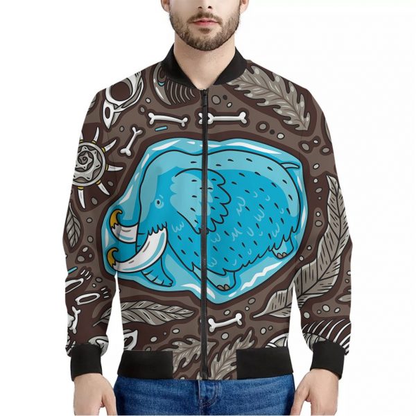 Frozen Mammoth And Fossil Print Bomber Jacket