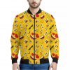 Funny Emoji Pattern Print Bomber Jacket