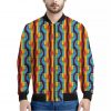 Gay Pride Hand Sign Pattern Print Bomber Jacket