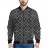 Geometric Floral Print Bomber Jacket