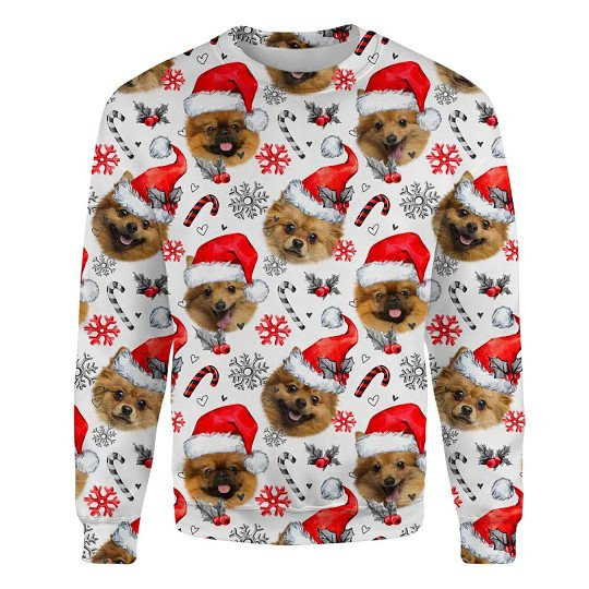 German Spitz Xmas Decor Ugly Christmas Sweatshirt Animal Dog Cat Sweater Unisex
