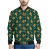 Gingerbread Man Cookies Pattern Print Bomber Jacket