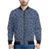 Giraffe Denim Jeans Pattern Print Bomber Jacket