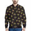 Glitter Gold Heart Pattern Print Bomber Jacket