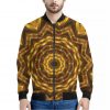 Golden Kaleidoscope Print Bomber Jacket